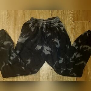 Missguided Black and Gray Tie-Dye Sweatpants